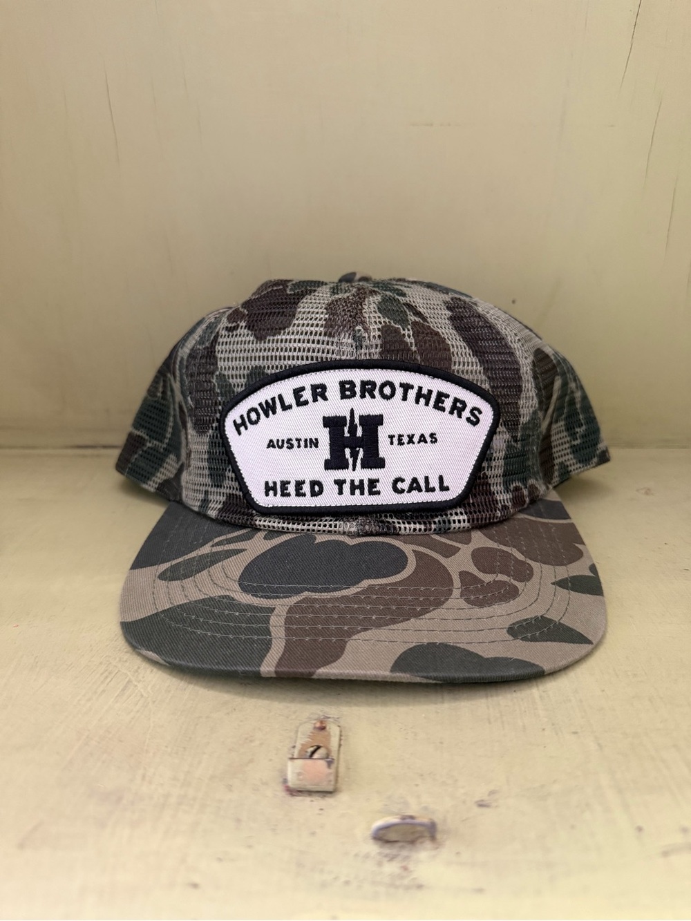 Howler Brothers Camo Patch Trucker Hat - Green/Brown/Gray